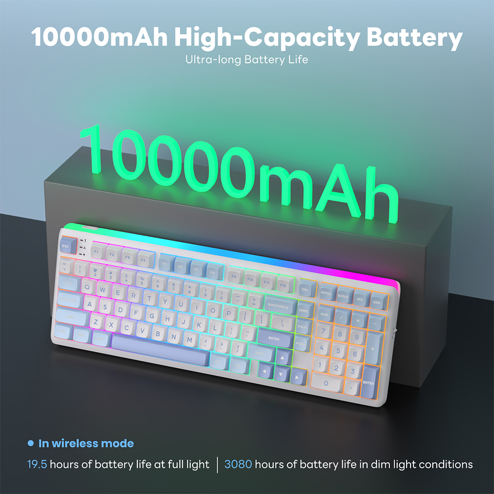Royal Kludge RK R99 Rhythm Blue RGB Light Box SOCD Keyboard Dual 8K ...
