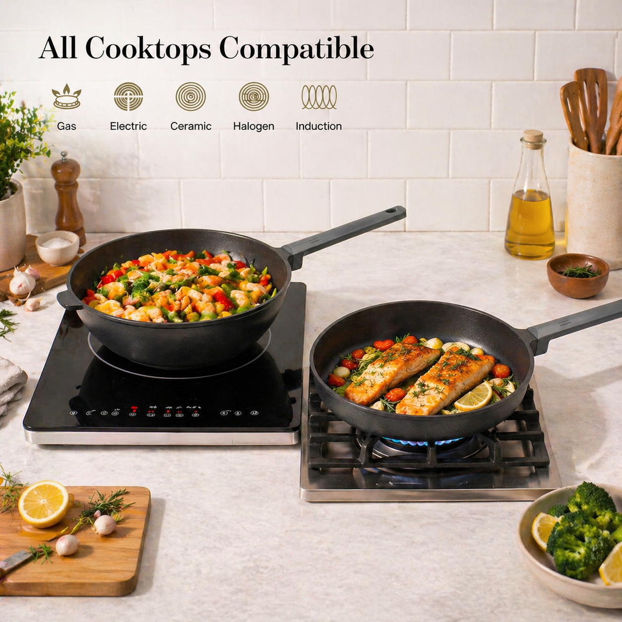 JEETEE Non-Stick Cookware 7-Pcs Set Ultra Light Series Cook Pan & Pot ...