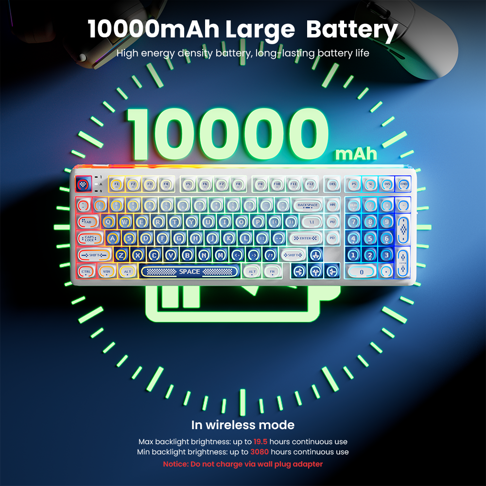 Royal Kludge RK R99 Halo RGB Light Box Keyboard Dual 8K 8000Hz Tri-Mode ...