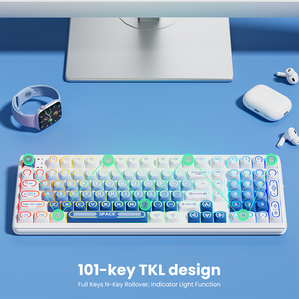 Royal Kludge RK R99 Halo RGB Light Box Keyboard Dual 8K 8000Hz Tri-Mode ...