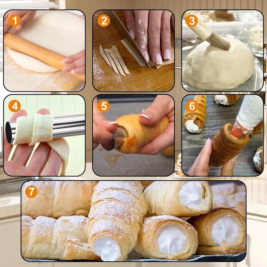 26PCS/31PCS Cannoli Tubes Forms Set Stainless Steel Non-Stick Cream ...