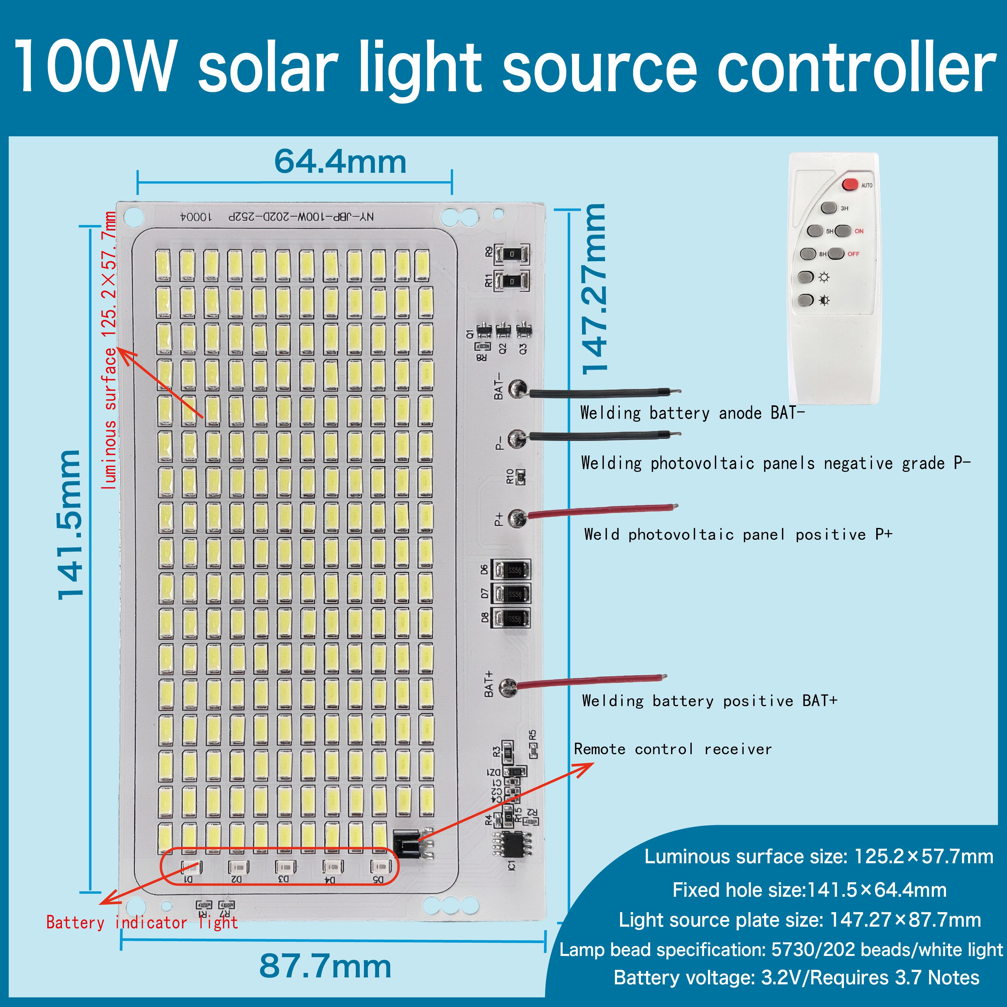 3.2V Solar light source panel new rural outdoor courtyard light control ...