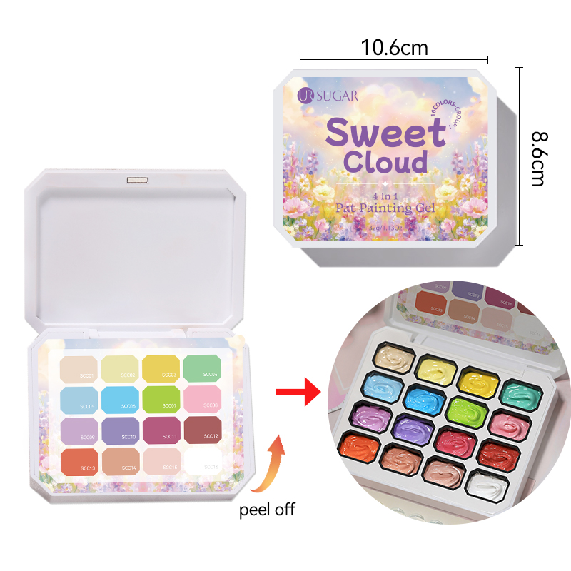 【Local】UR SUGAR 16-Grid Color Pat Painting Gel Nail Polish High ...