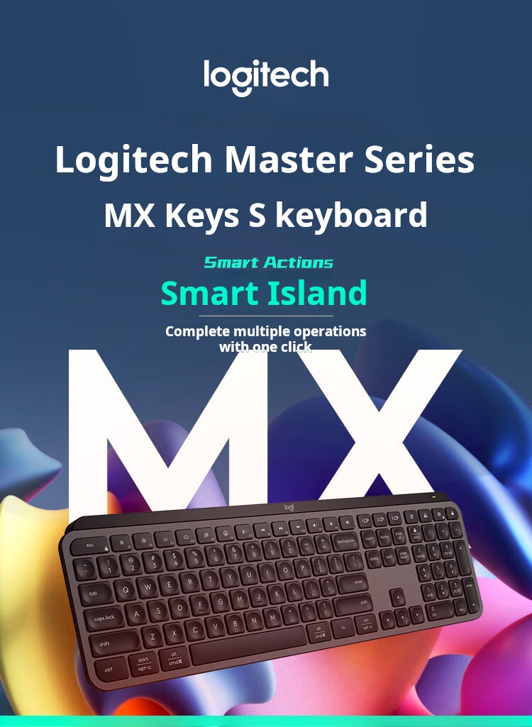 Logitech MX Keys S Wireless Keyboard Bluetooth Low Profile Backlit ...