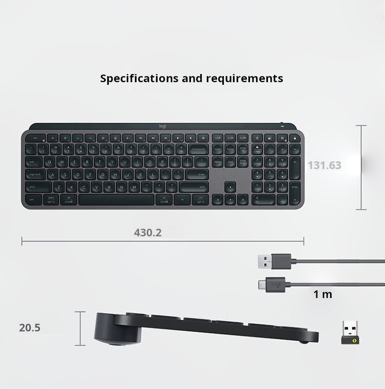 Logitech MX Keys S Wireless Keyboard Bluetooth Low Profile Backlit ...