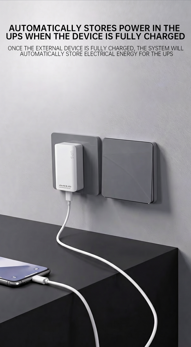 AVIDUS 5V / 2A True 2500mAh Wall plug Mini UPS Battery Backup USB ...