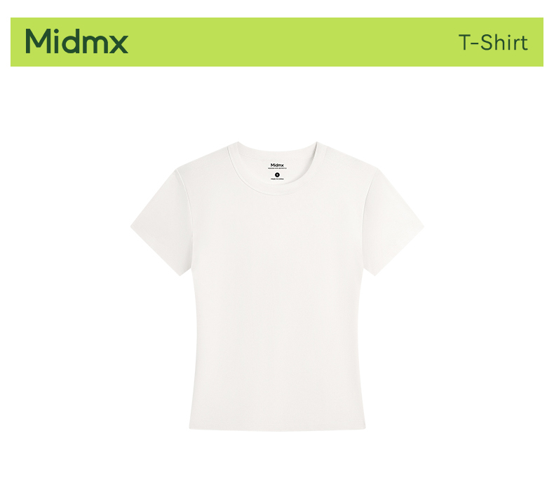 Midmx Slim Fit Women's Short Sleeved Round Neck T-Shirt High Elastic ...