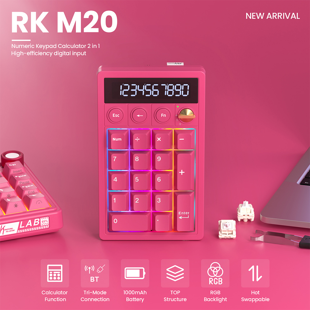 RK RK Royal Kludge M20 Numeric Keypad Calculator 2 In 1 With Toggle ...