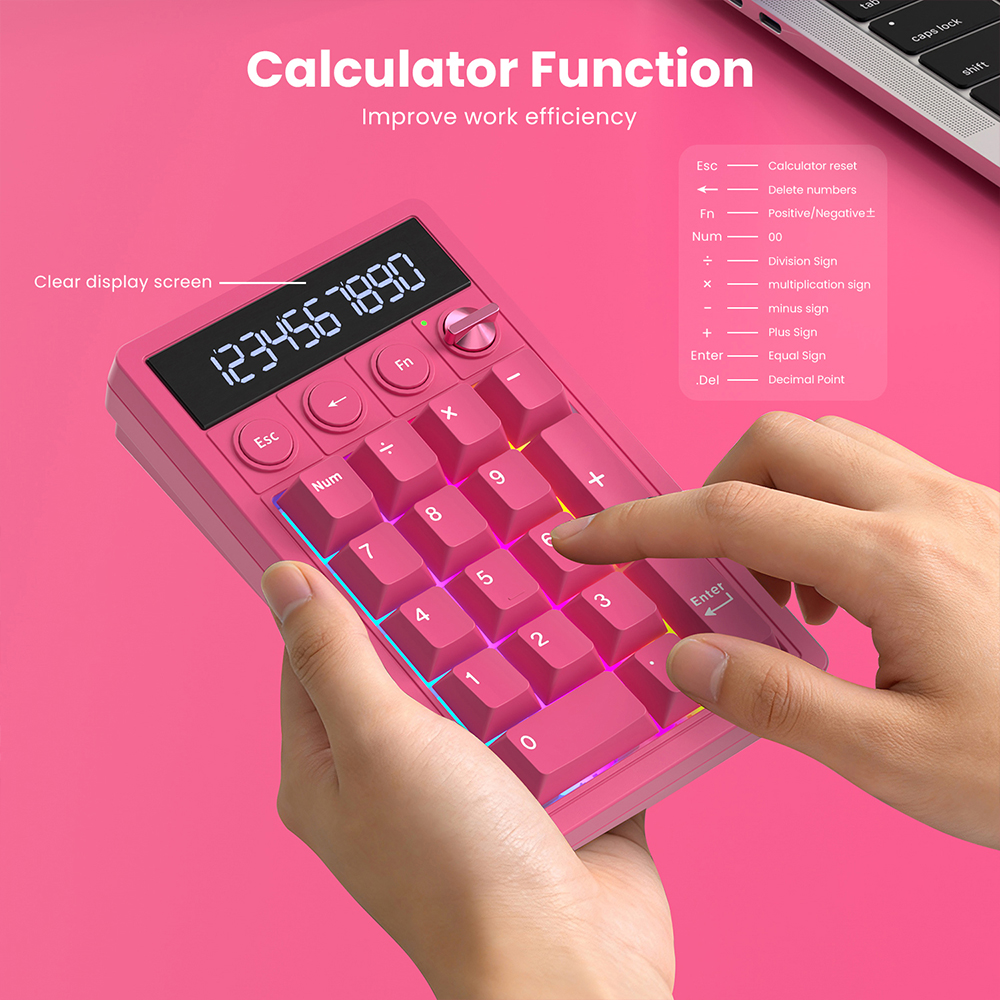RK RK Royal Kludge M20 Numeric Keypad Calculator 2 In 1 With Toggle ...
