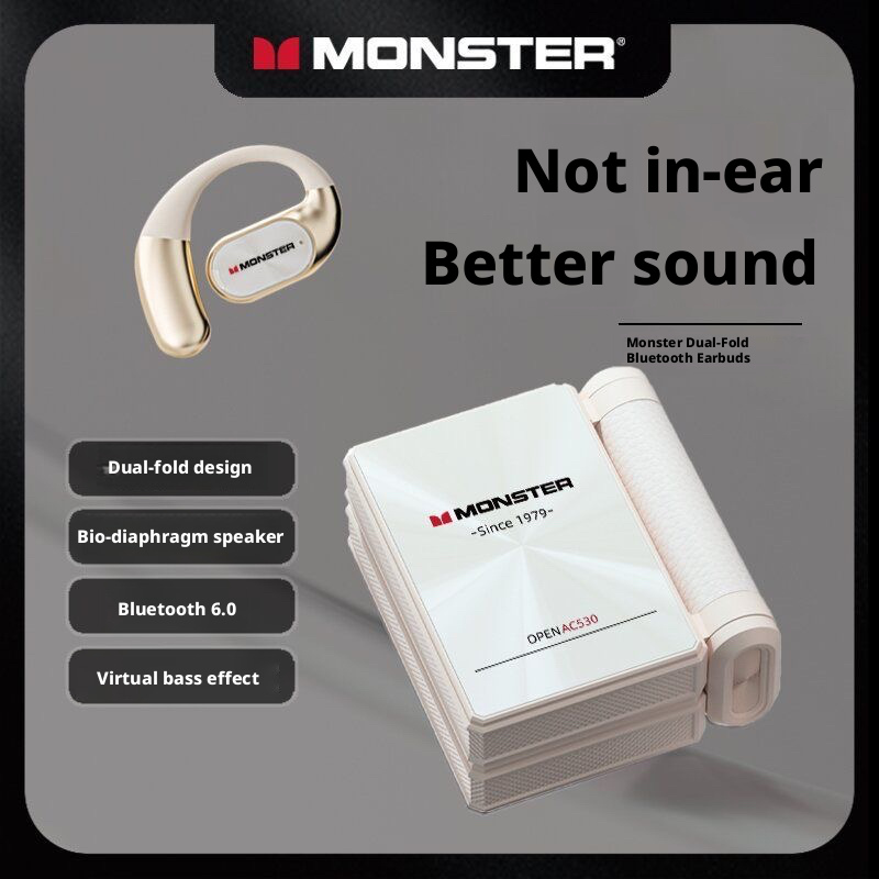 Monster AC530 Wireless Bluetooth Noise-Cancelling Earbuds Open/In/Over ...