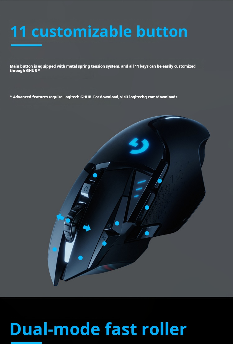 Logitech G502 X LIGHTSPEED Wireless Gaming Mouse, HERO 25K Sensor ...