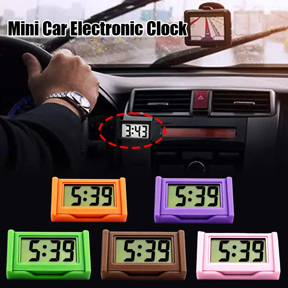 Mini Digital Clock Car Dashboard LED Display Time Watch Self Adhesive ...