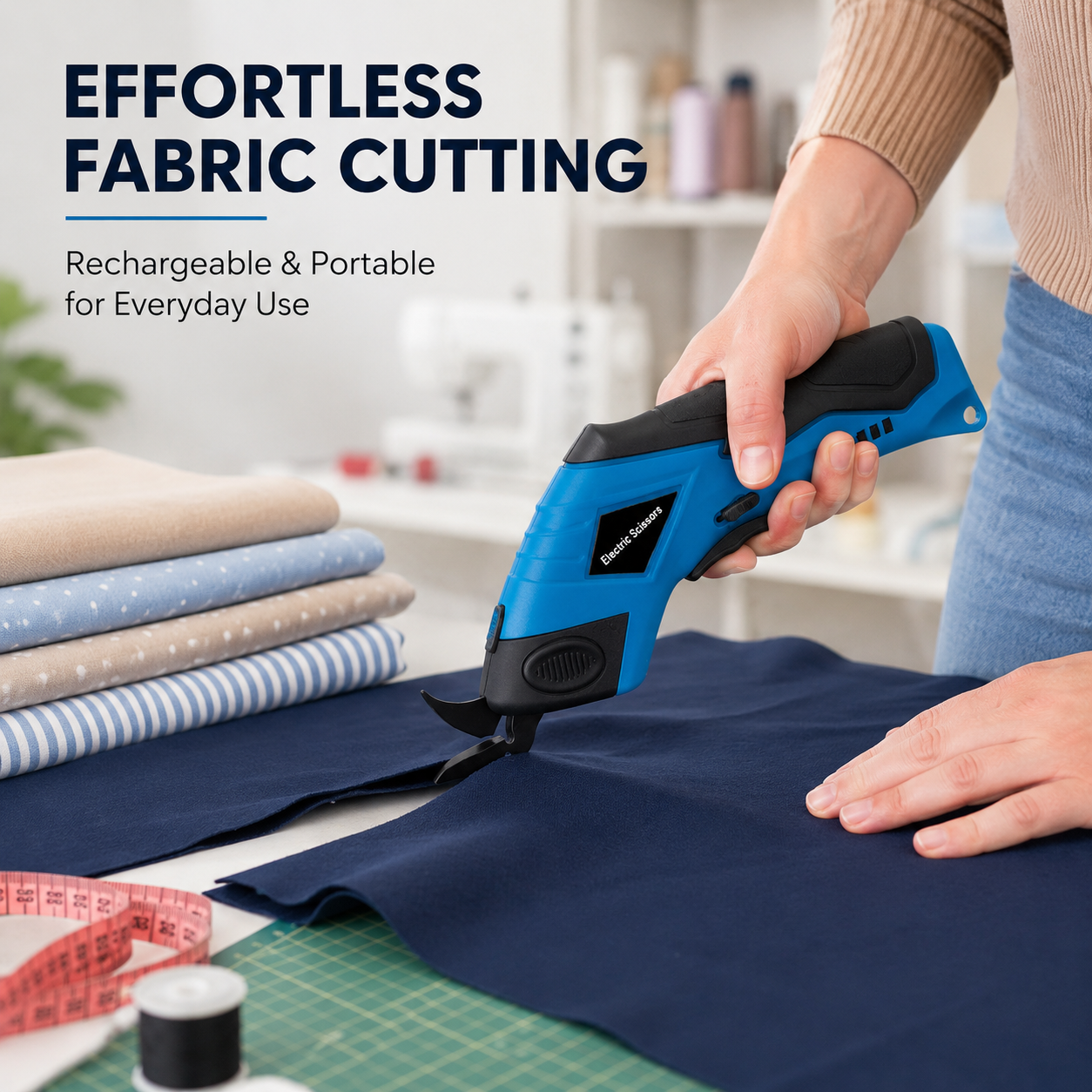 USB Rechargeable Electric Scissors Cutter, Cordless Tailoring Cutting ...