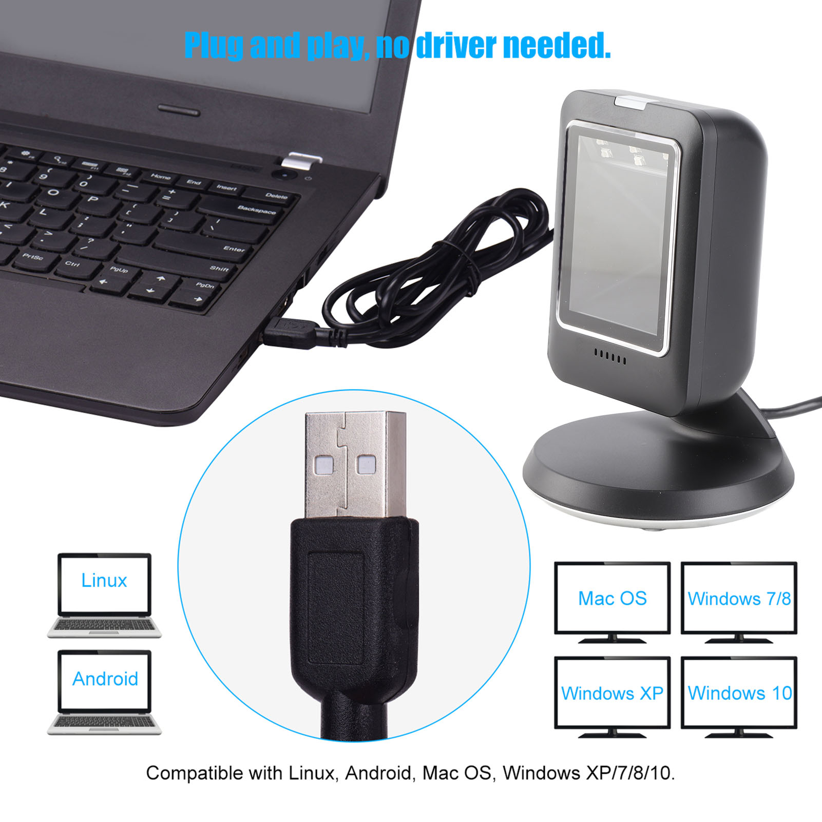 [Fast delivery]MP6300Y 1D/2D/QR Omnidirectional Barcode Scanner USB ...