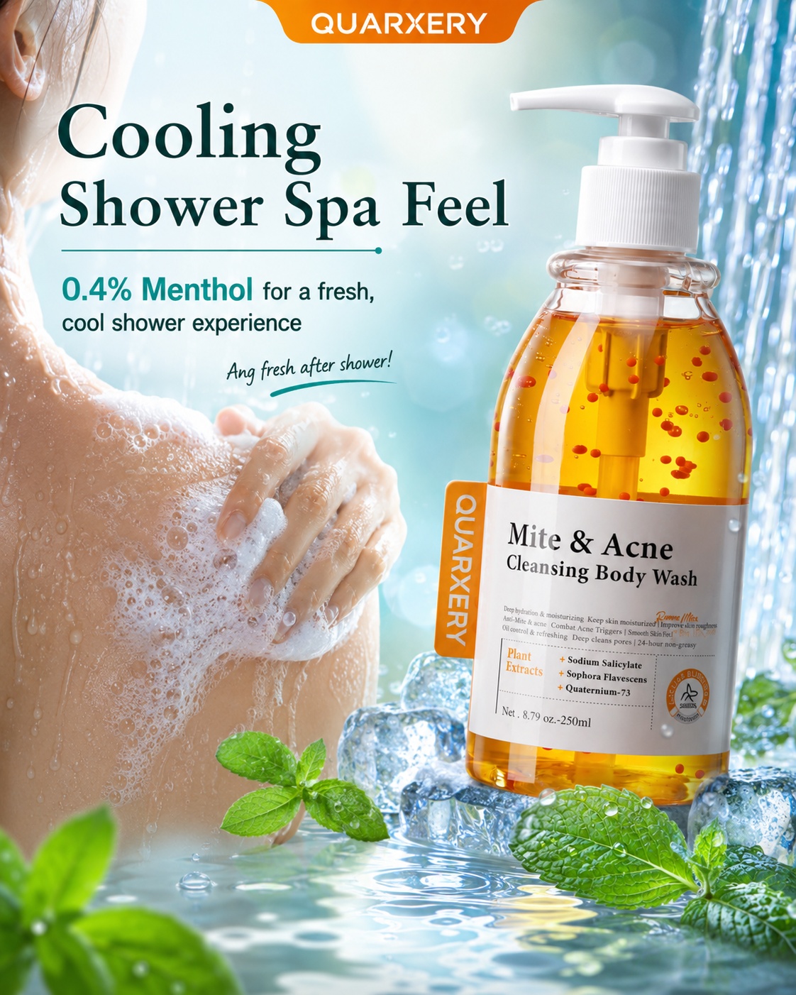【Original】QUARXERY Anti-Mite & Body Acne Wash 250ml | Salicylic Acid ...