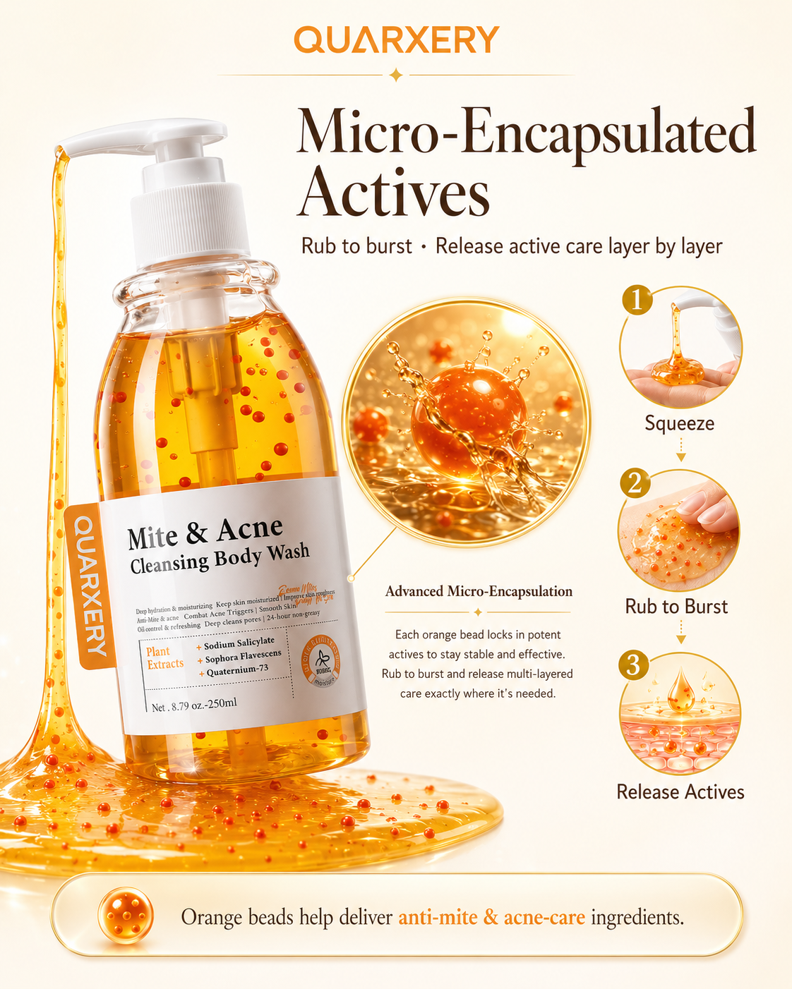 【Original】QUARXERY Anti-Mite & Body Acne Wash 250ml | Salicylic Acid ...