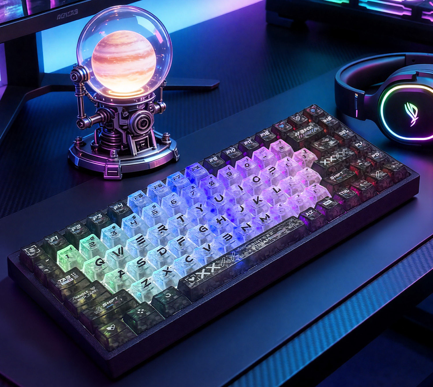 CS:GO Printstream Keycaps Carbon Fiber Texture Series PC Material UV ...