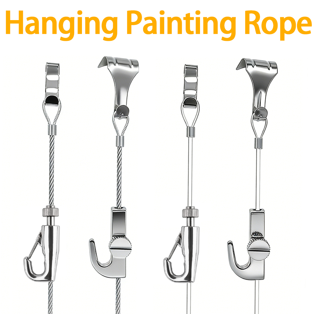 2PCS Adjustable Picture Hanging Wire Kit Transparent Nylon Cord ...