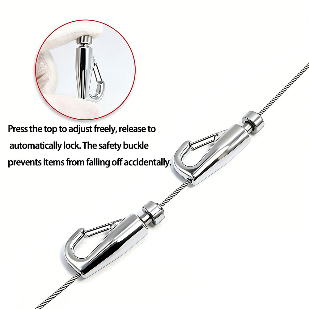 2PCS Adjustable Picture Hanging Wire Kit Transparent Nylon Cord ...