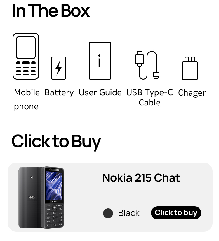 【2026 New】Nokia 215 Chat Dual 4G Network Online Xpress Chat Cloud Apps ...