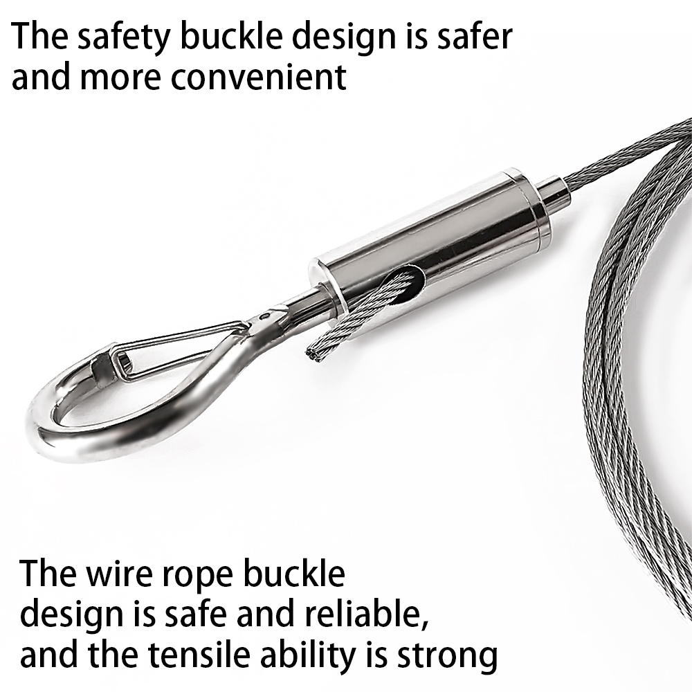 2PCS 304 Stainless Steel Adjustable Wire Rope Hanging Kit with Self ...