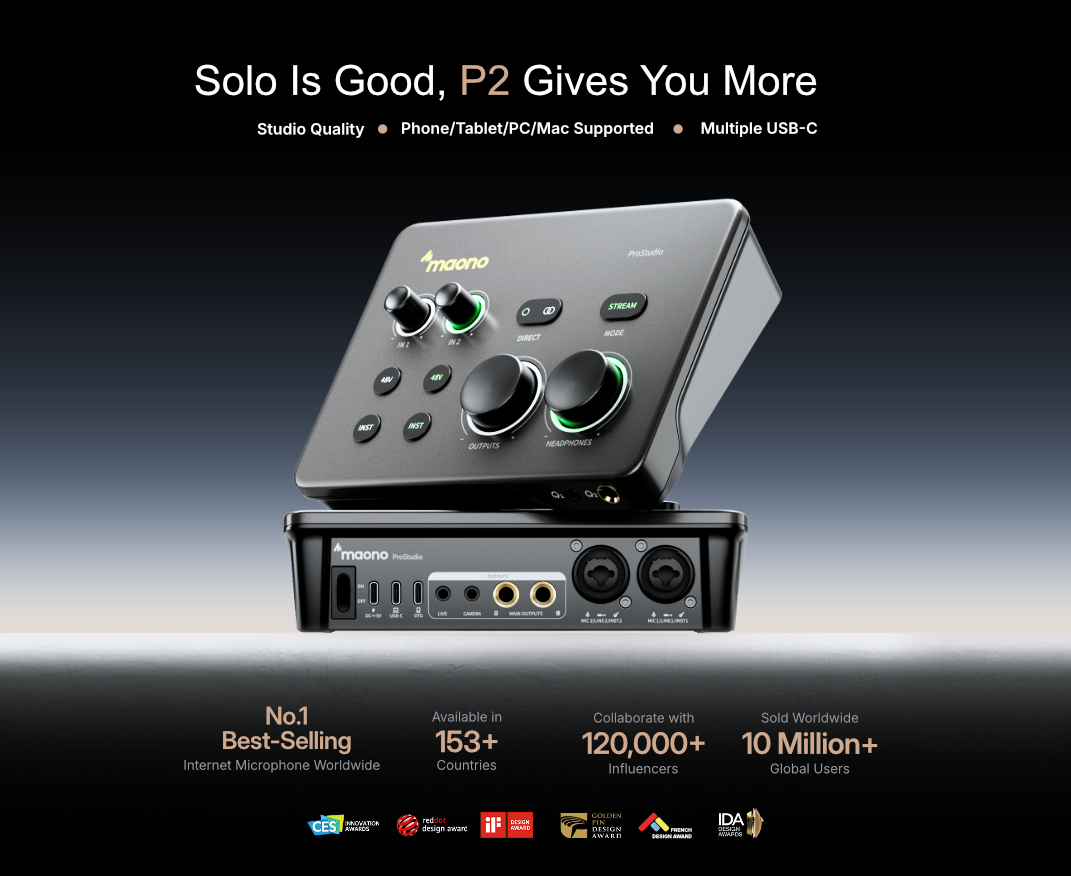 Maono PS22 Professional Audio Interface Audio Mixer for PC,Phone ...