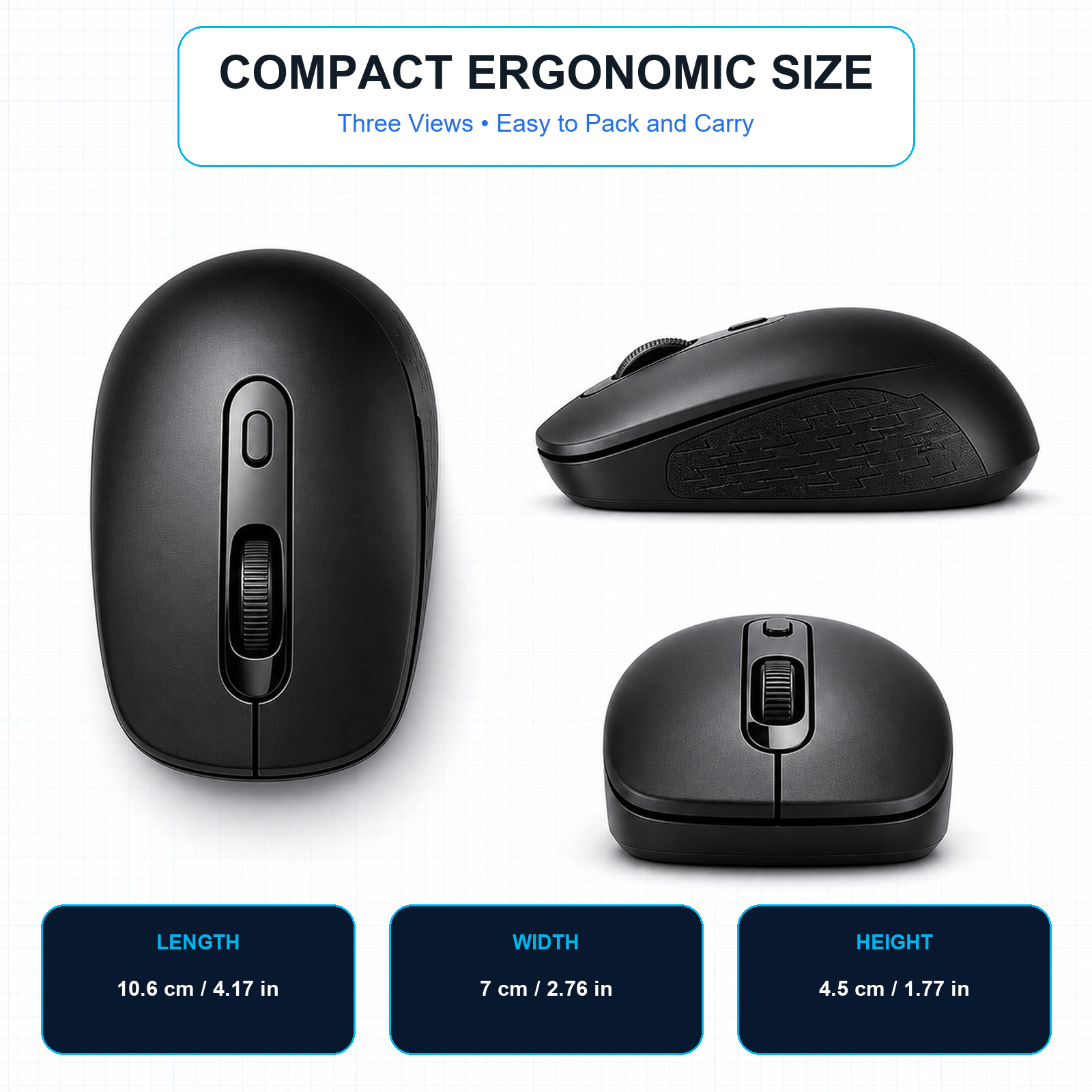 Dual-Mode Ergonomic Wireless Mouse Bluetooth and 2.4G Comfort Grip for ...