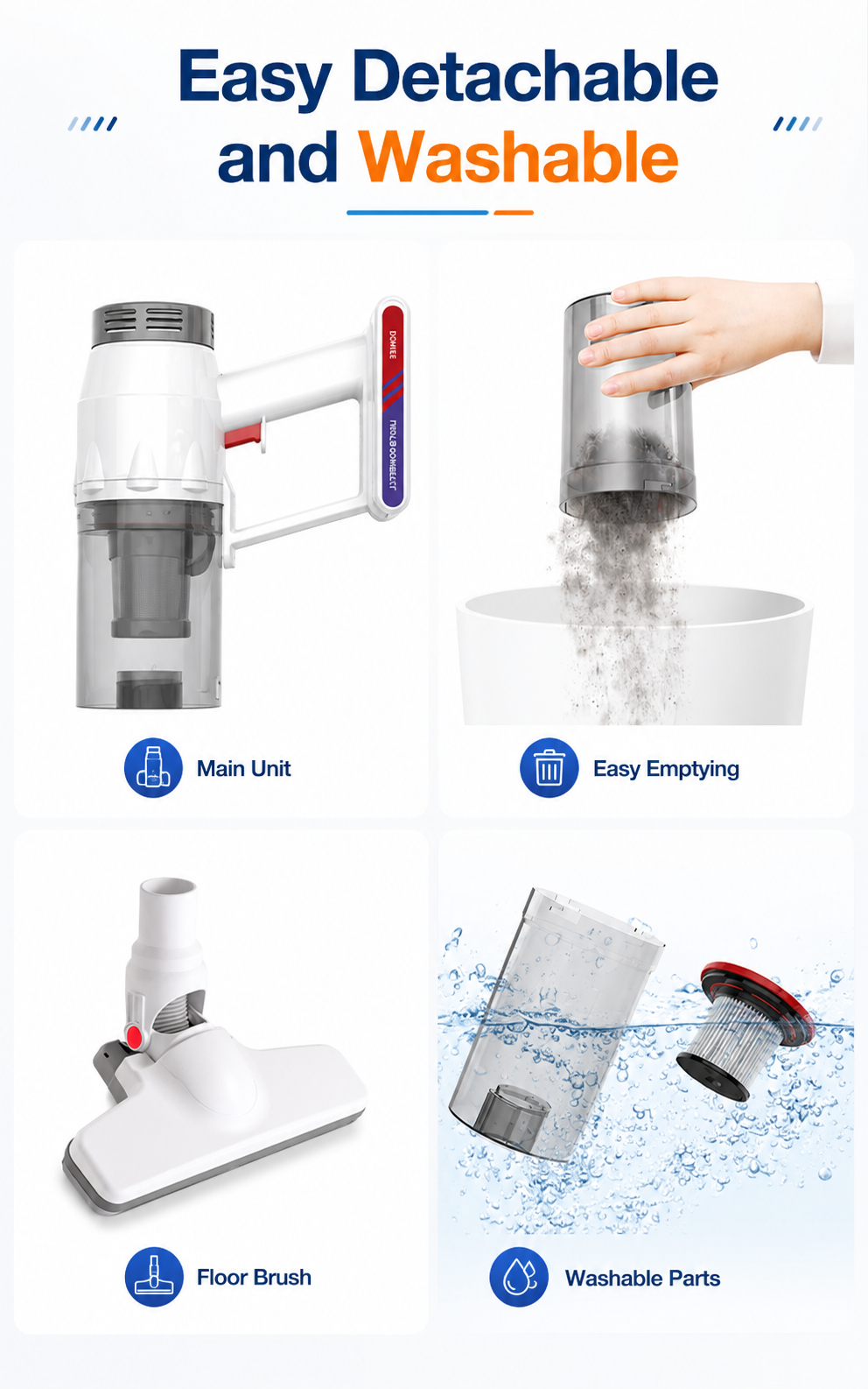 Keromee 2-in-1 Handheld Cordless Vacuum Cleaner wireless Mini Portable ...