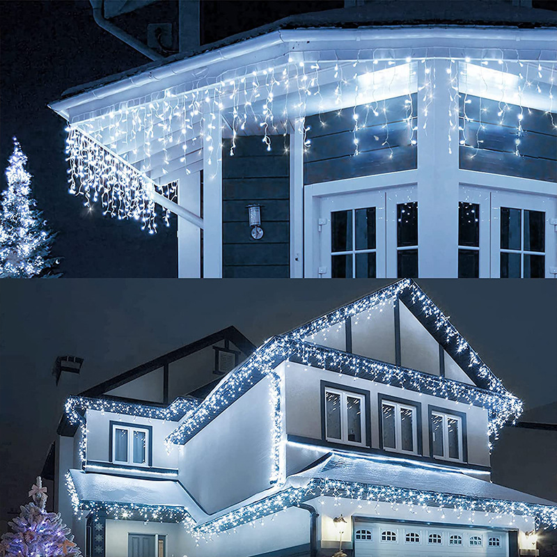LED Icicle Waterfall Fairy Light Indoor String Lights 8 Modes Garland ...