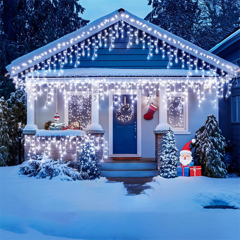 LED Icicle Waterfall Fairy Light Indoor String Lights 8 Modes Garland ...