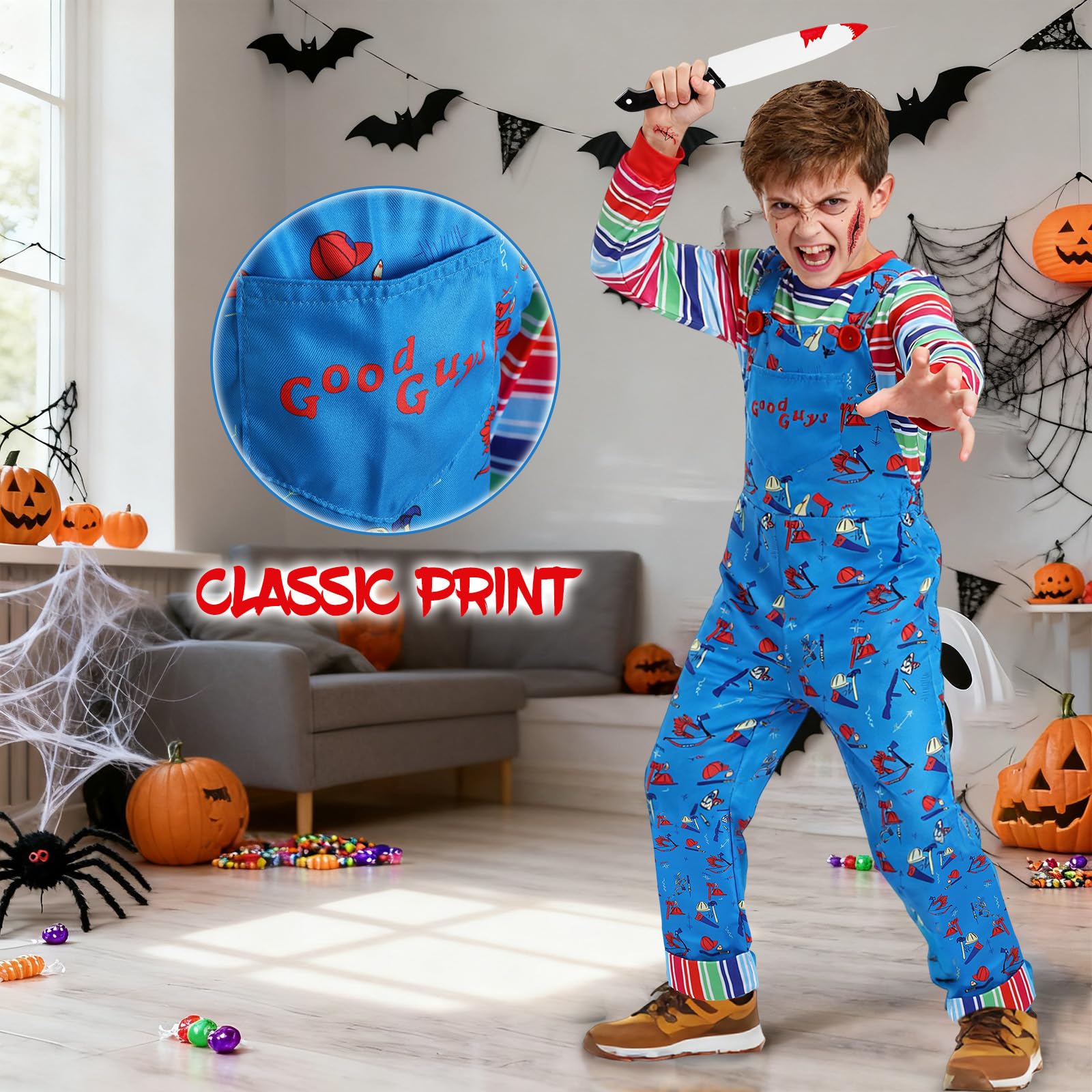 {Local &24H Ship}Kids & Adult Chucky Horror Doll Cosplay Jumpsuit ...