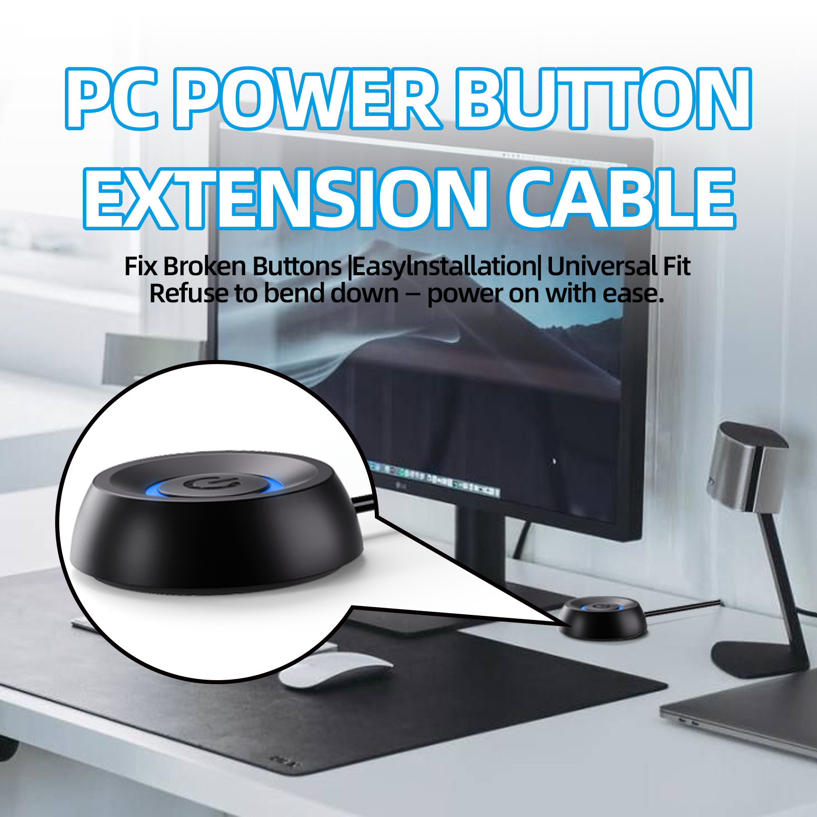 External PC Power Button with LED Indicator ATX Start Switch Extension ...