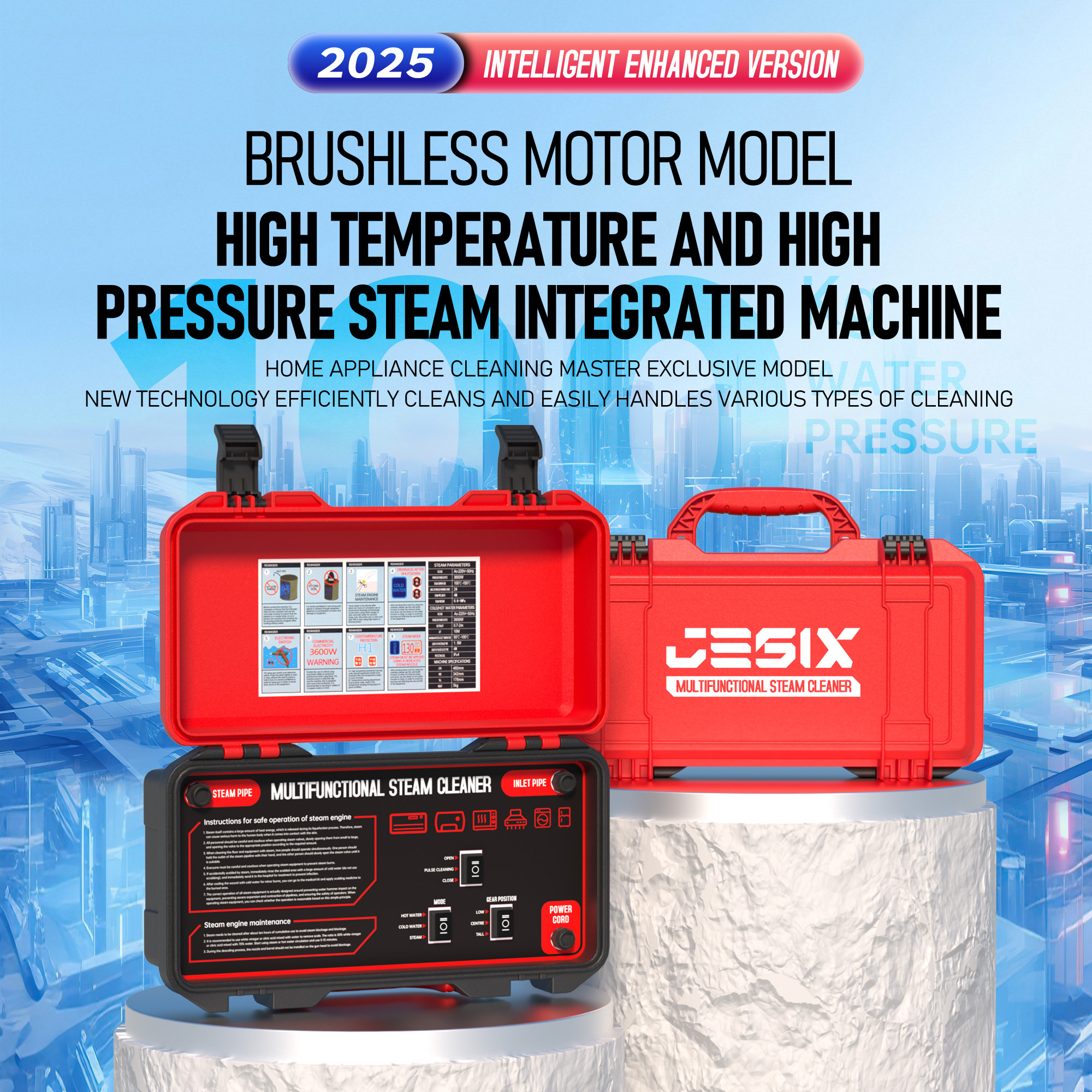 High-pressure Steam Cleaner 3000W 220V Automatic Mobile Cleaning ...