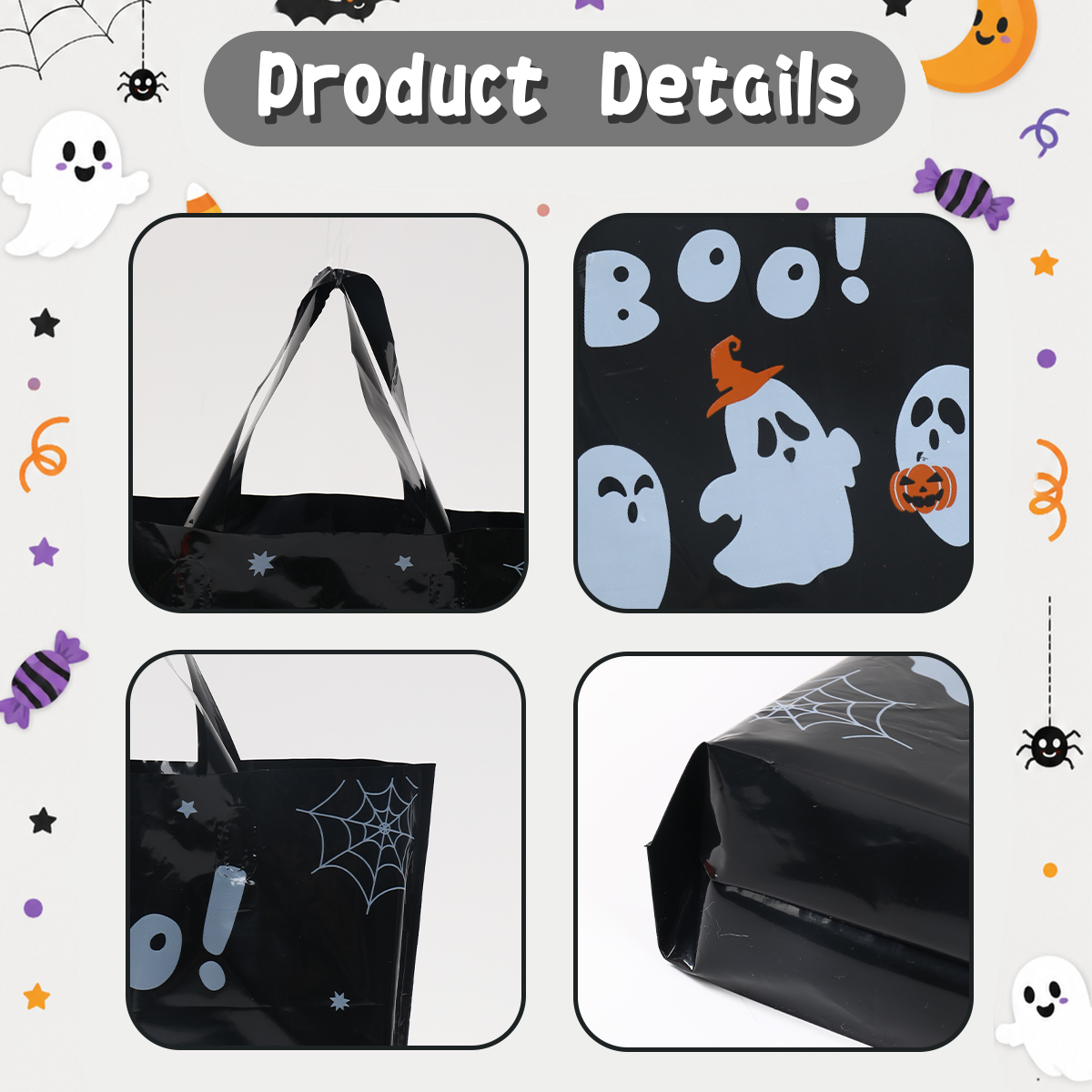 5/10pcs Halloween Tote Bag Pumpkin Handbags Gift Bags For Candy Trick ...
