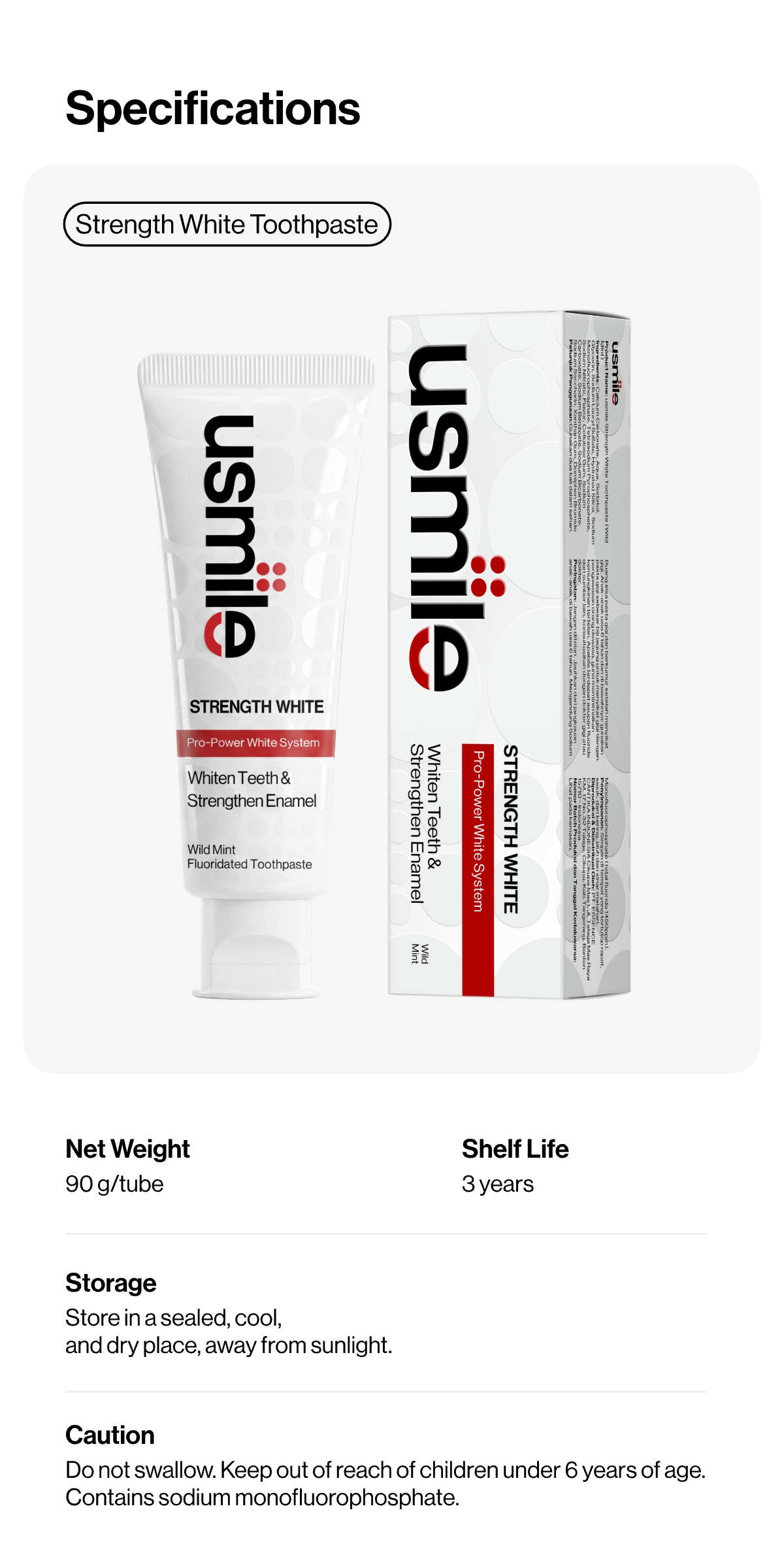 [Buy2Free2] usmile Strength+Optical White Whitening Toothpaste ...