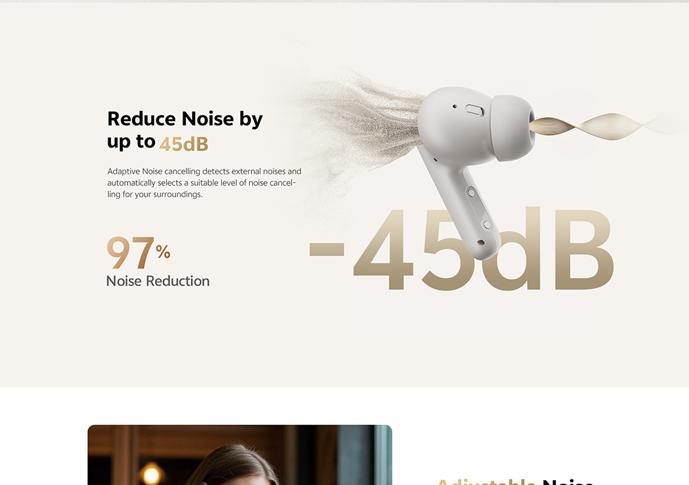 QCY Buds ANC -45dB Adaptive Noise Cancelling Wireless Bluetooth 5.4 ...