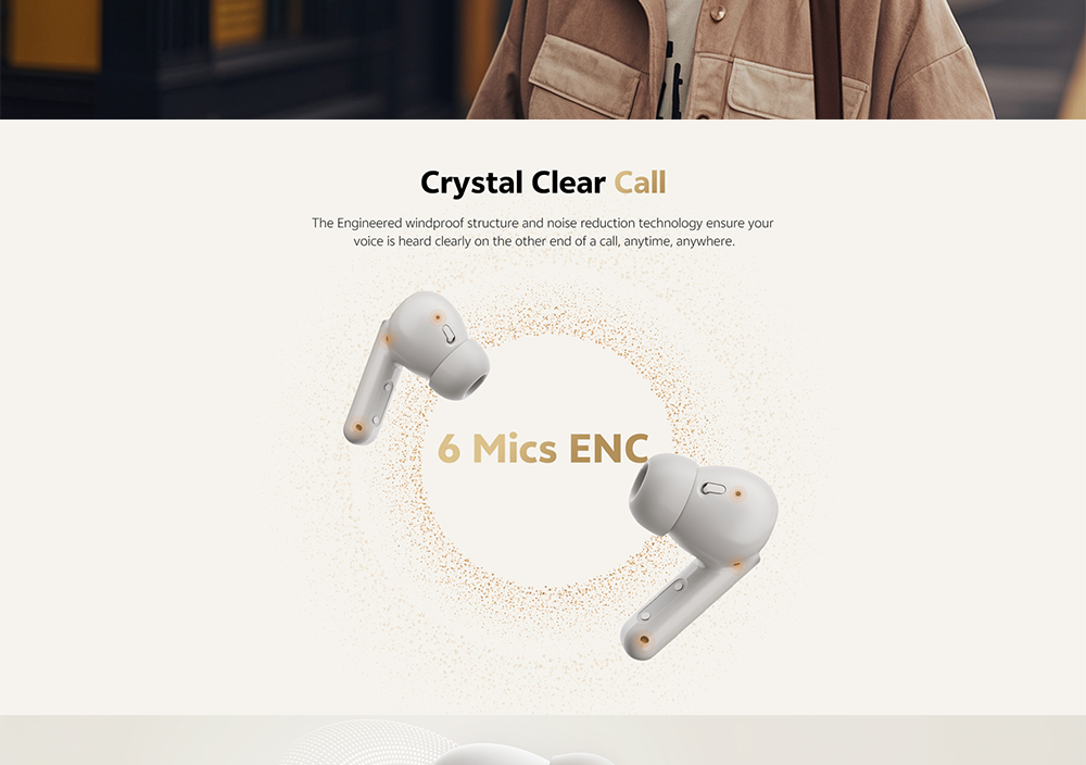 QCY Buds ANC -45dB Adaptive Noise Cancelling Wireless Bluetooth 5.4 ...