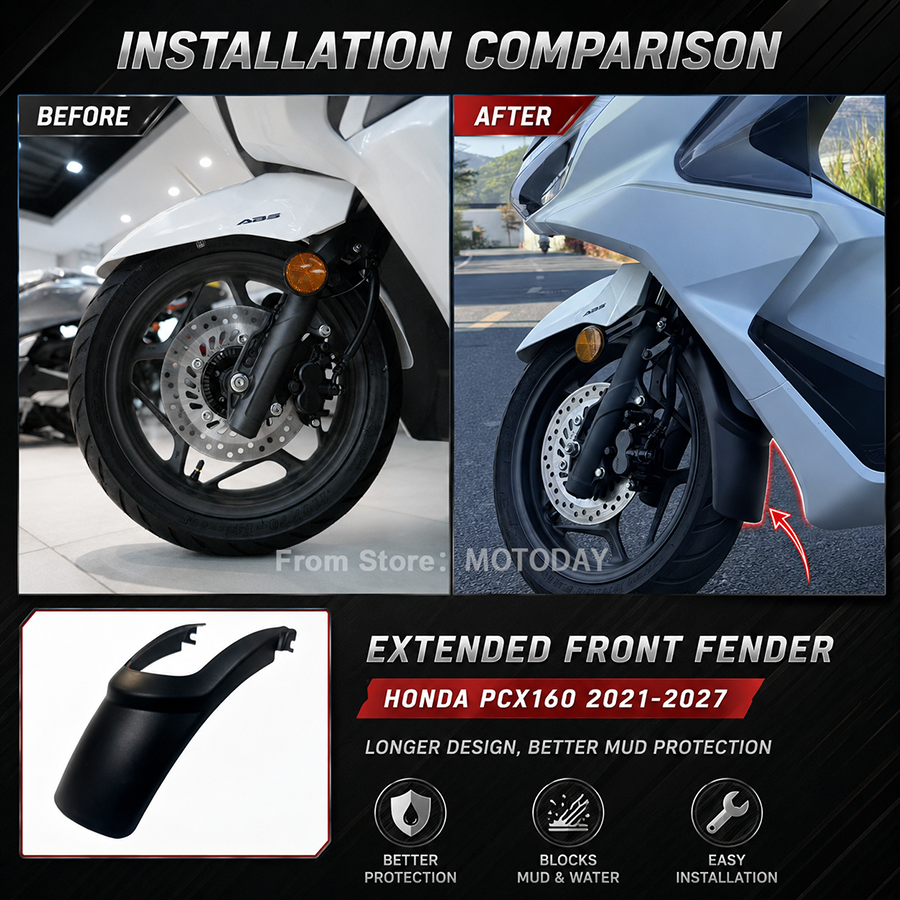 For Honda PCX160 2021-2027 Front Fender Extender Mud Flap Splash Guard ...