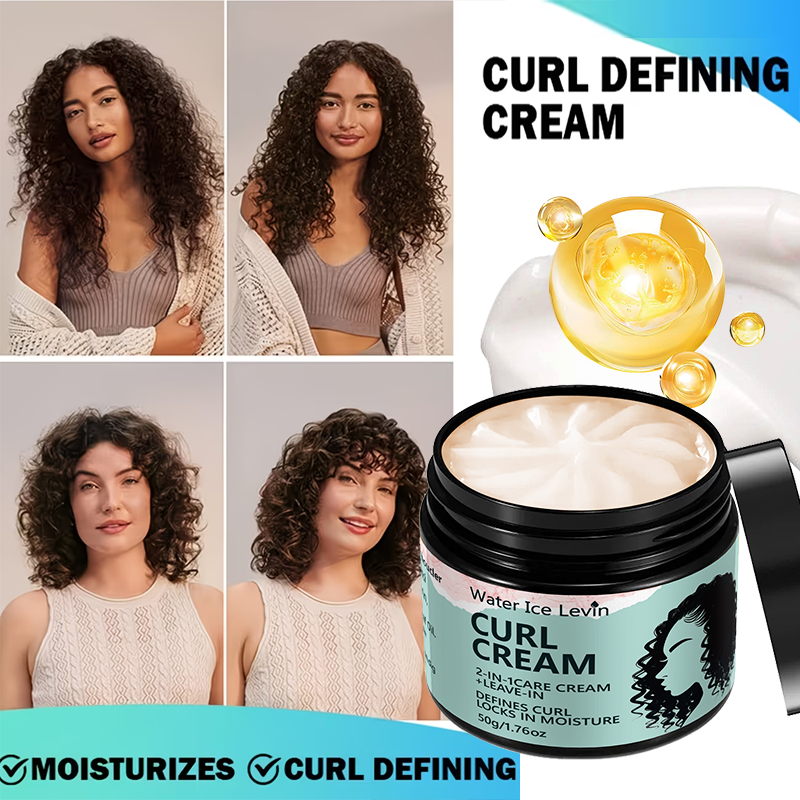 Water Ice Levin 2-in-1 Leave-In Curl Cream 50g, Moisture Lock Curl ...