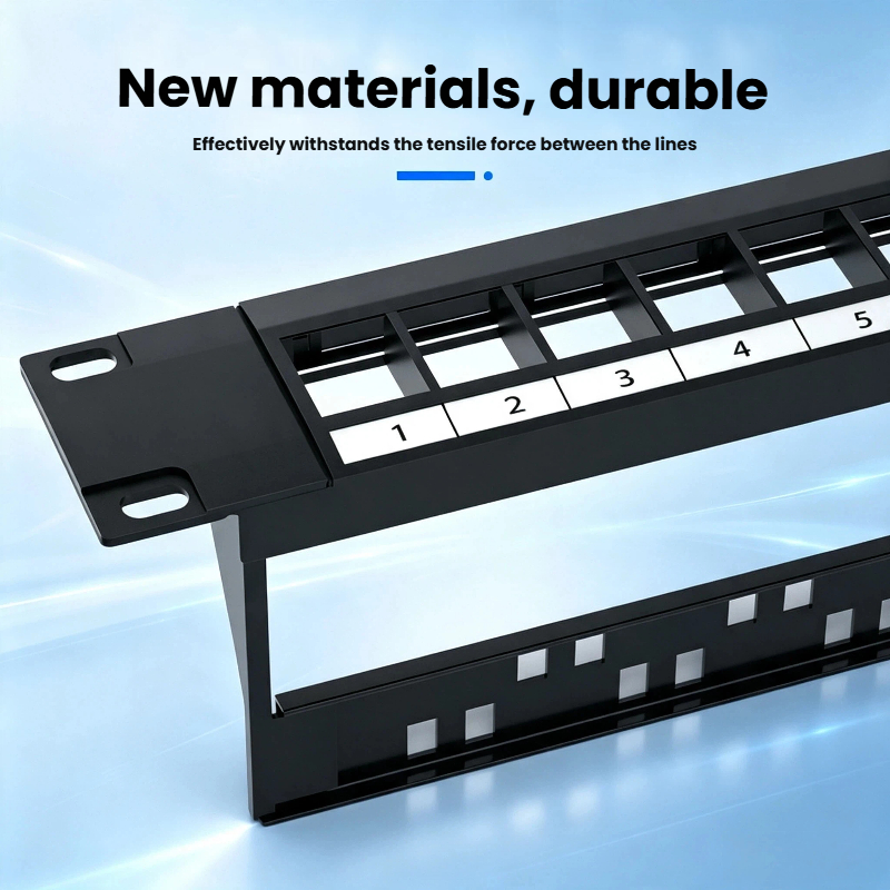 1U 24 Port Unloaded Empty Patch Panel, 19 Inch Rack Mount Blank Patch ...