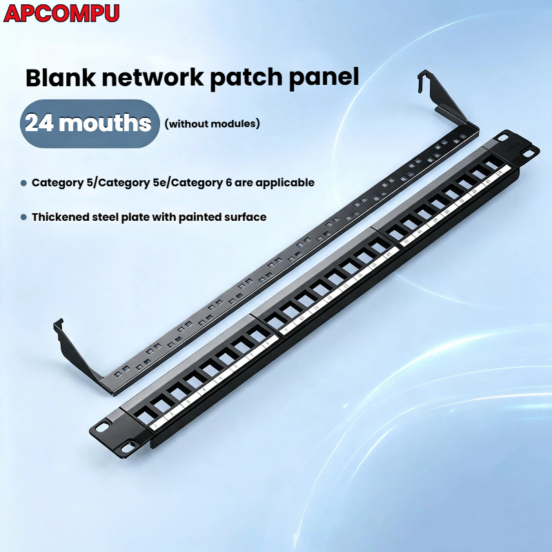 1U 24 Port Unloaded Empty Patch Panel, 19 Inch Rack Mount Blank Patch ...