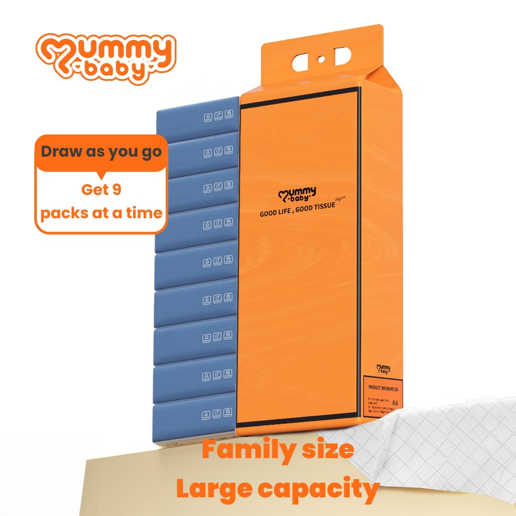 Mummy Baby XL Hanging Facial Tissue Soft Thick Paper Tissue Household ...