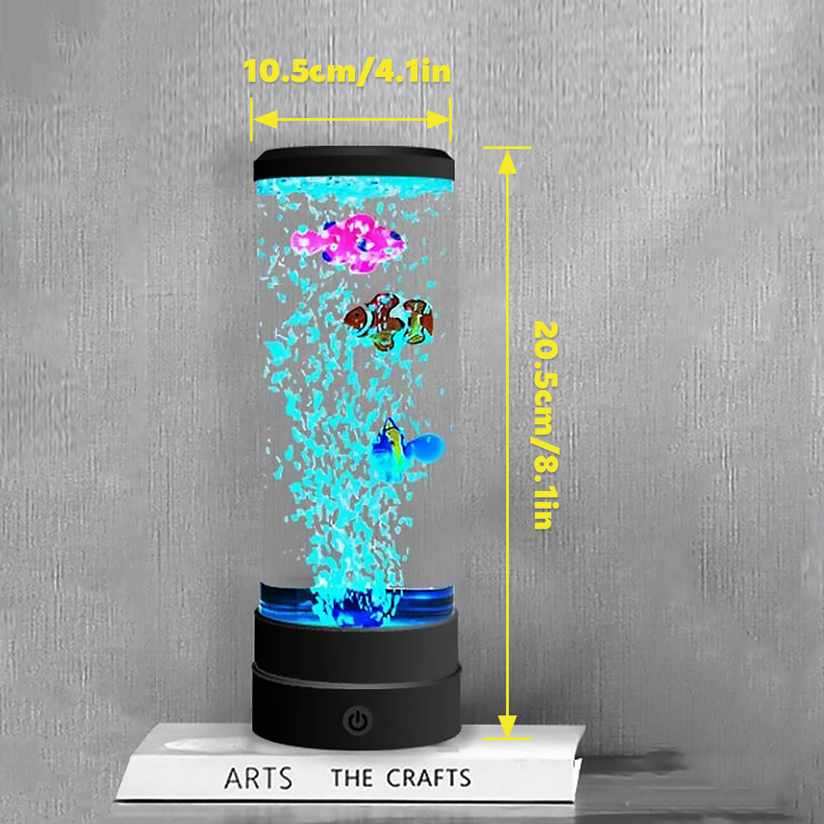 Touch Control LED Fish Bubble Lamp Multi Color Changing Simulated ...