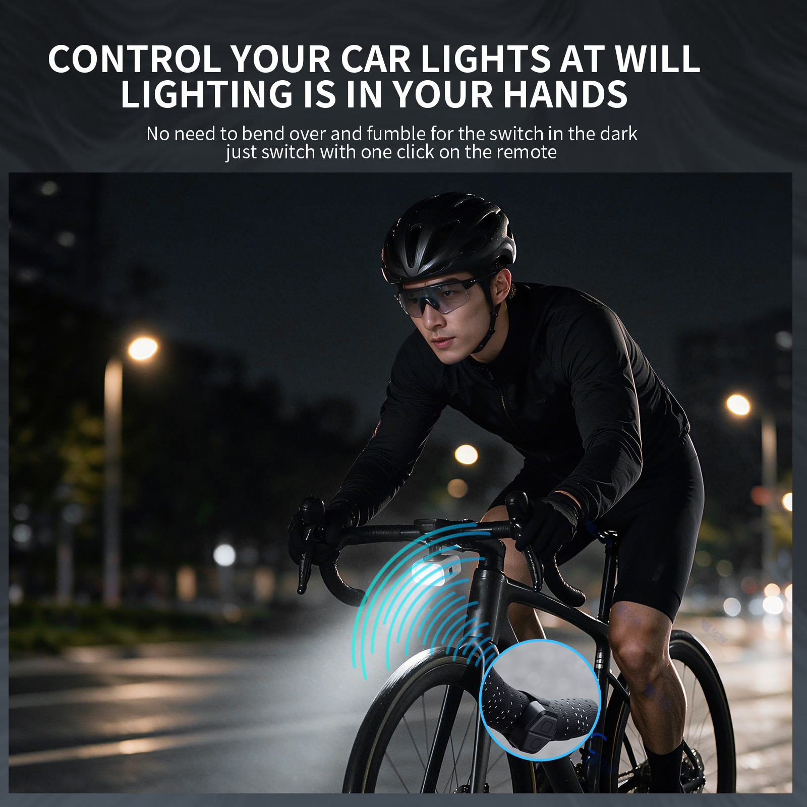 TOSUOD LED Bike Light Waterproof Bike Hanging Headlight 1200LM Remote ...