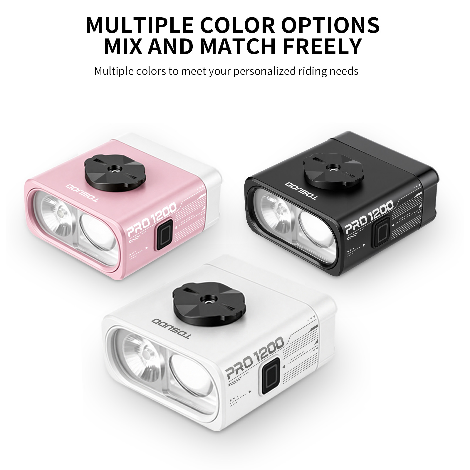 TOSUOD LED Bike Light Waterproof Bike Hanging Headlight 1200LM Remote ...