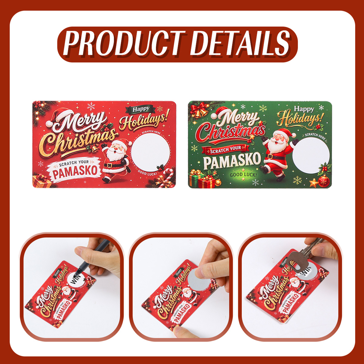 120pcs Christmas Money Reward Scratch Card Game For Christmas Party ...