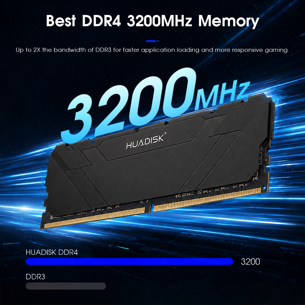 HUADISK DDR4 Memoria Desktop Ram 8GB 16GB 32GB 2666MHz 3200MHz UDIMM ...