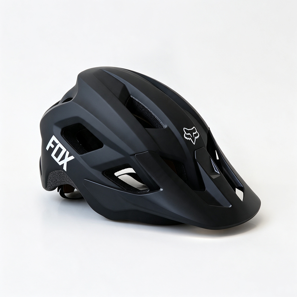 FOX Mountain Bike Helmet Non‑Removable Brim Adjustable Size MTB Cycling ...