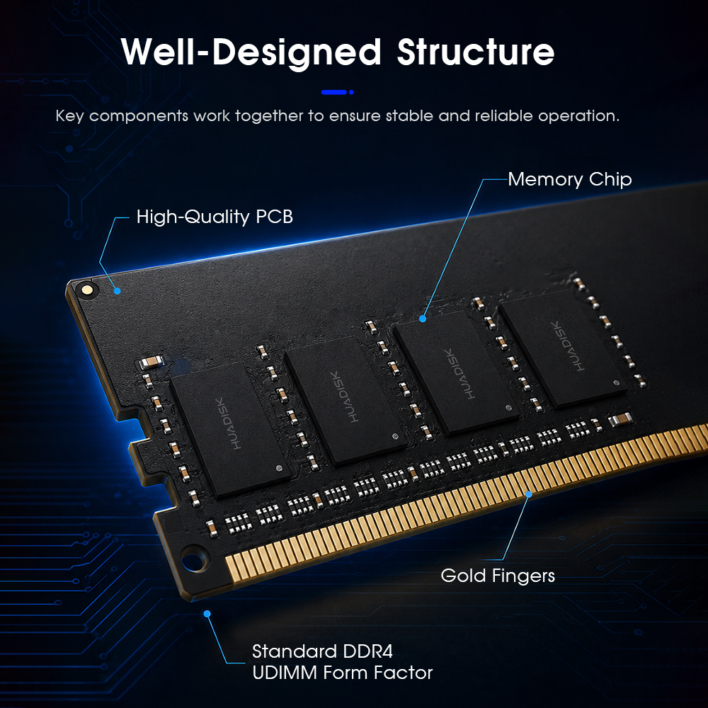 HUADISK 288Pin DDR4 Ram 8GB 16GB 32GB 3200MHz Memoria Desktop XMP2.0 ...