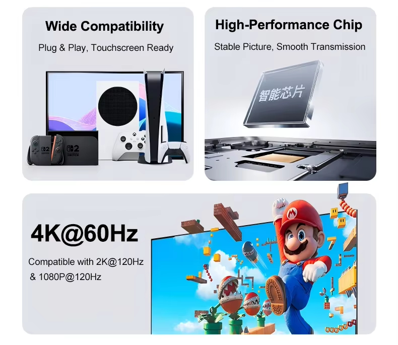 AR Glasses Converter HDMI to USB C Adapter 4K60Hz for Portable Monitor ...